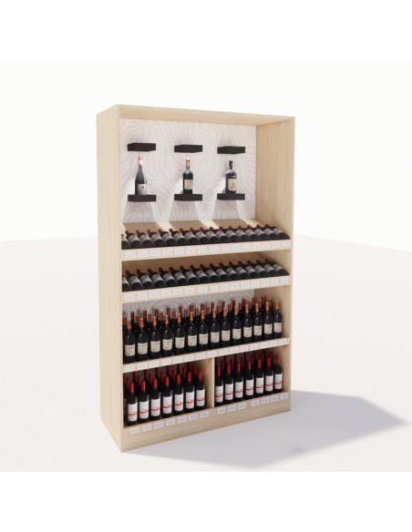 Gondole cave bois avec éclairage LED – Mise en valeur optimale