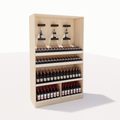 Gondole cave bois avec éclairage LED – Mise en valeur optimale 2
