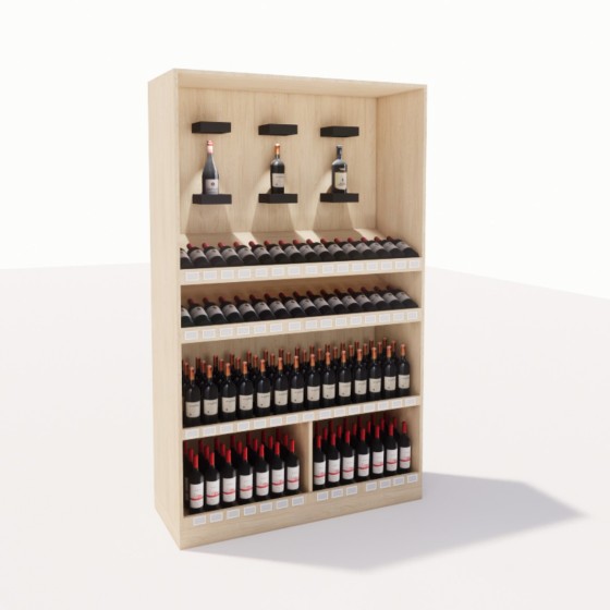 Gondole cave bois avec éclairage LED – Mise en valeur optimale