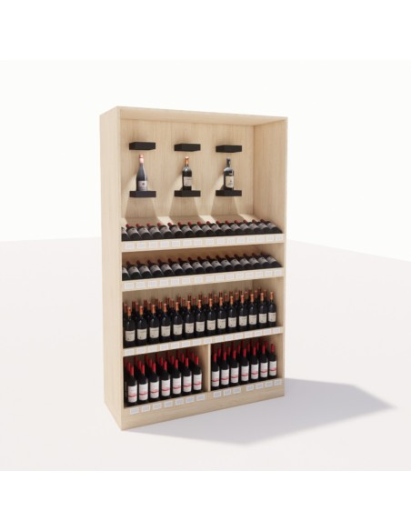 Gondole cave bois avec éclairage LED – Mise en valeur optimale