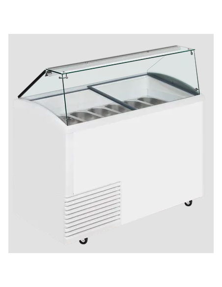 Vitrine à glaces avec portes vitrées coulissantes 130cm