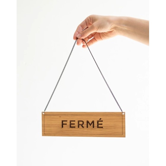 Panneau d'affichage "Ouvert/Fermé" en bois