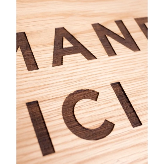 Panneau d'affichage "Commandez Ici" en bois