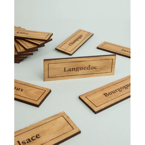 pack de 14 plaquettes en bois dédiée à nos régions viticoles