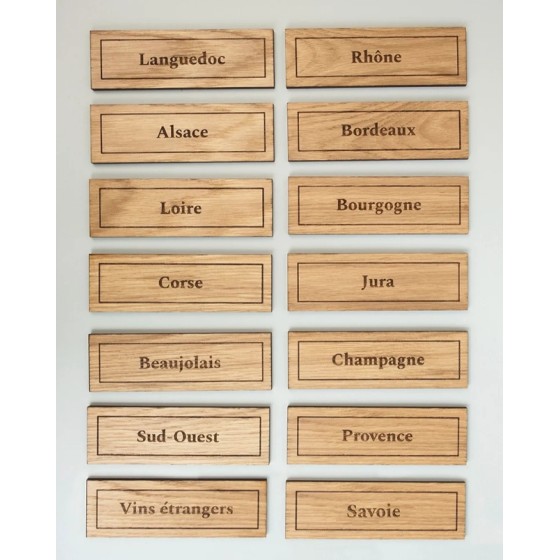 pack de 14 plaquettes en bois dédiée à nos régions viticoles
