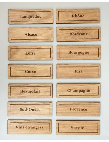 pack de 14 plaquettes en bois dédiée à nos régions viticoles
