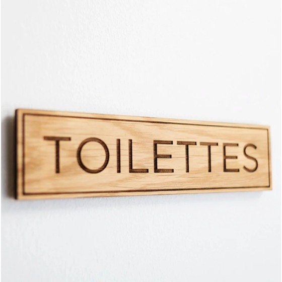 Plaque en bois Toilettes
