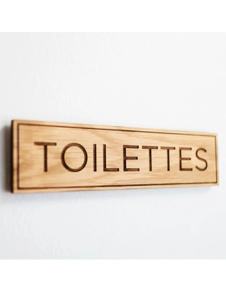 Plaque en bois Toilettes