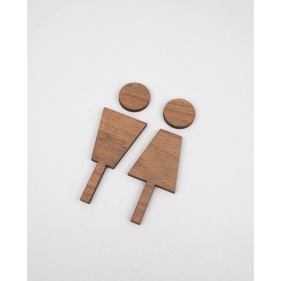 plaque de signalétique en bois wc