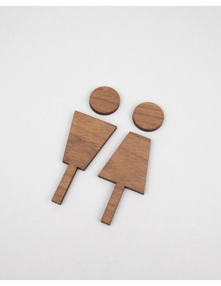 plaque de signalétique en bois wc