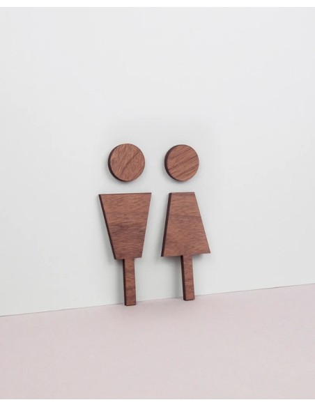 plaque de signalétique en bois wc