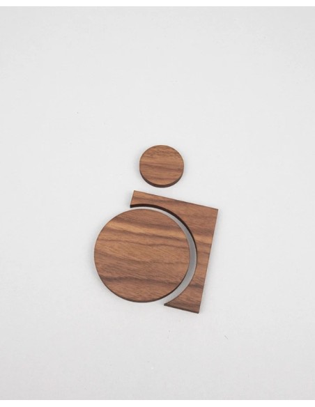 Plaque signalétique WC PMR en bois