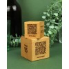 cube QR code en bois