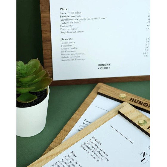 Porte Menu bois semi vissé