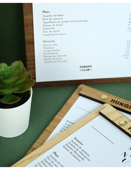 Porte Menu bois semi vissé